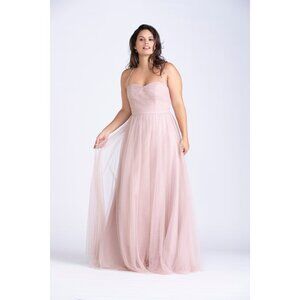 Long Blush Tulle Bridesmaids Dress. Blush Pink. Size XL